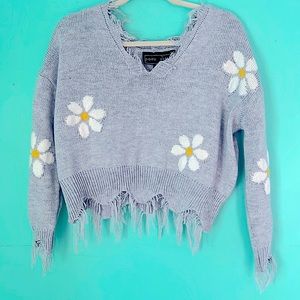 Cute Flowered Sweater